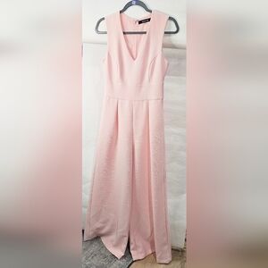 Sugarlips Small, Sleeveless, Blush Textured Jumpsuit, Wide leg